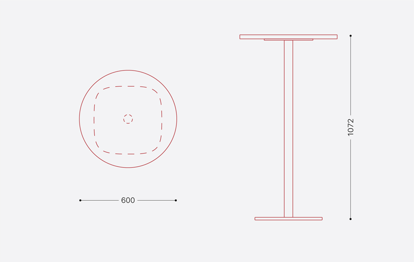 Стол барный Флэт Бар круглый (25мм) — Схема
