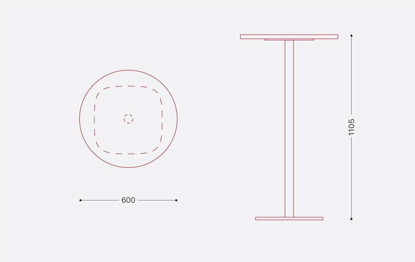 Стол барный Флэт Бар круглый (12мм) — Схема
