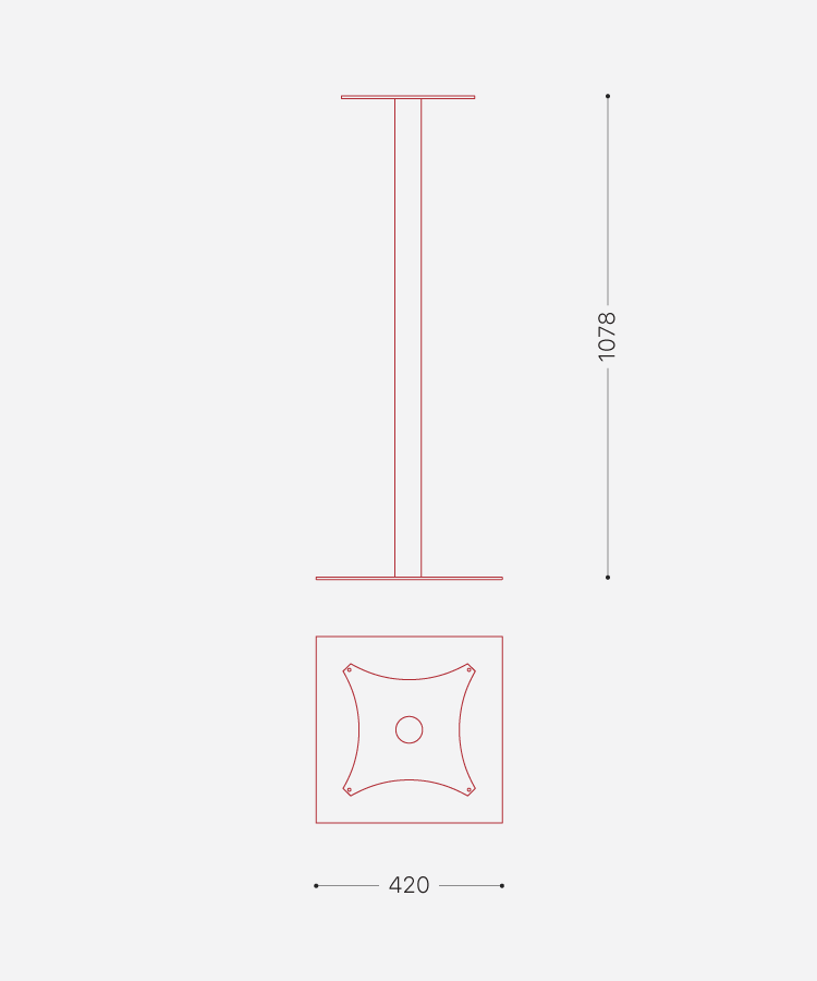 Квадратное подстолье Орбис Бар — Схема