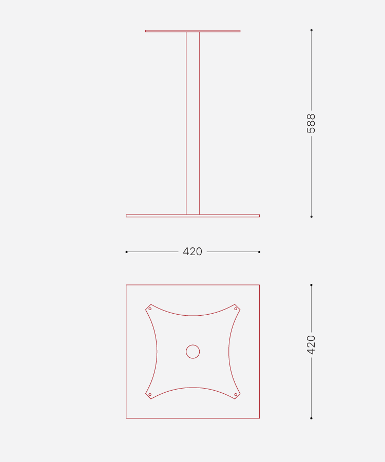 Квадратное подстолье Орбис Кофе — Схема