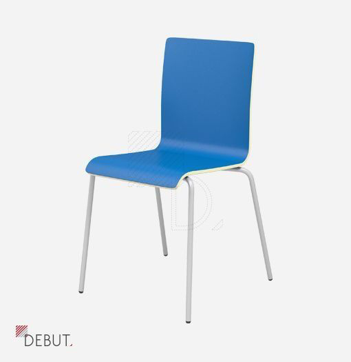 Хромированный стул с сиденьем из фанерного моноблока